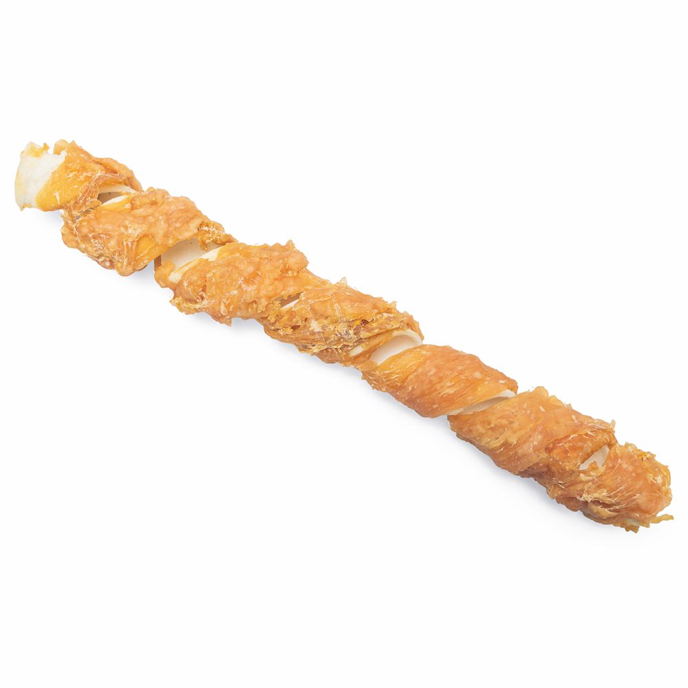 Beeztees Rinderhaut Kau-Twister - Huhn - 25 cm - Hundesnack Kausnack Leckerli