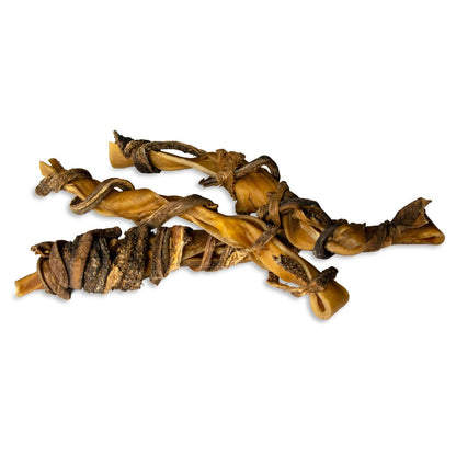 Beeztees Rinderkopfhaut mit Pansen - 3 Stück - 30 cm lang - natürliches Produkt