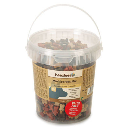 Beeztees MINI SPORTIES MIX Hundesnacks - Huhn/Lamm/Lachs/Getreide Leckerli 500g