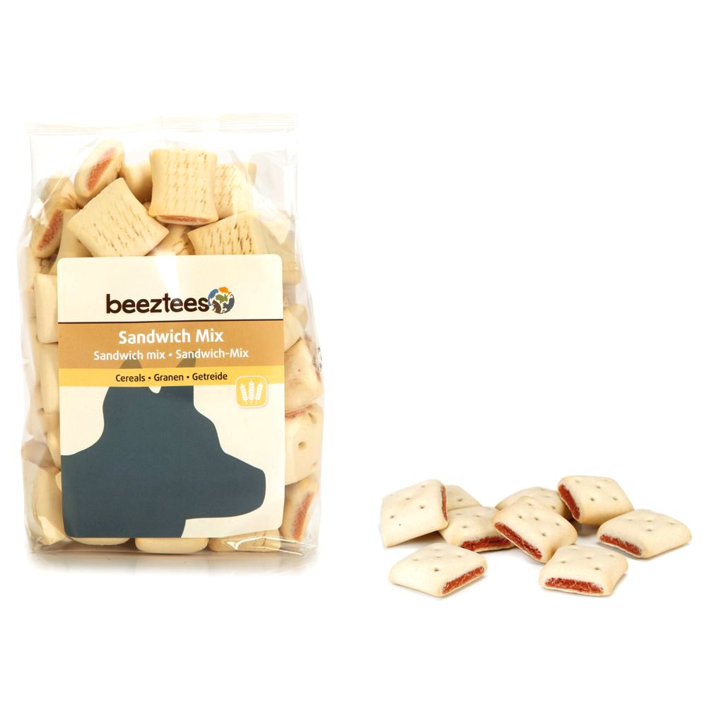 Beeztees Cookies SANDWICH MIX - Getreide & Fleisch Snacks - Kekse Leckerli 400g