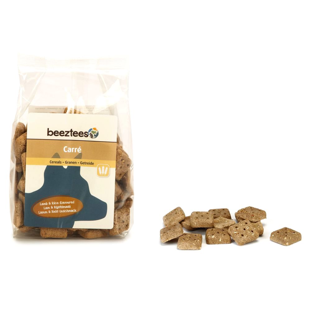Beeztees Cookies CARRE - Lamm & Reis Snacks - Kekse Leckerli 400g