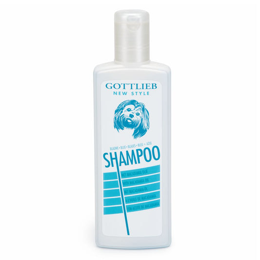 Gottlieb New Style Shampoo Blau für weißes Fell - mit Macadamia Öl - Hundeshampo