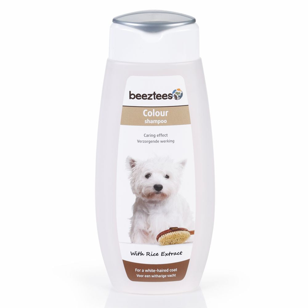 Beeztees Color Shampoo White - mit Reisextrakt - Hundeshampoo für weißes Fell -
