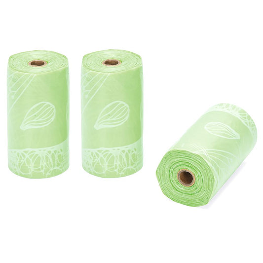 Beeztees Kotbeutel - Limette - 6 Rollen - 90 Stück - Vorratspack - Kottüten
