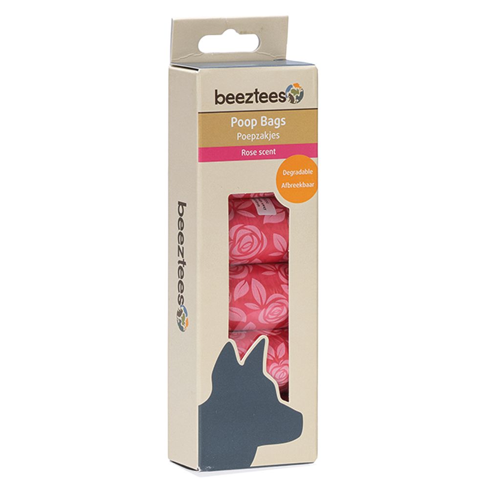 Beeztees Kotbeutel - Rose - 6 Rollen - 90 Stück - Vorratspack - Kottüten