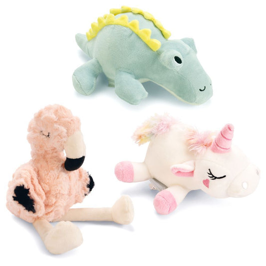 Beeztees Plüsch-Welpenspielzeug - Dino Einhorn Flamingo - Puppy Plüschspielzeug