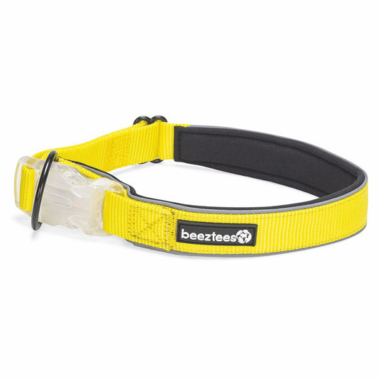 Beeztees Premium Sicherheitshalsband PARINCA - Nylon gelb - LED Hundehalsband