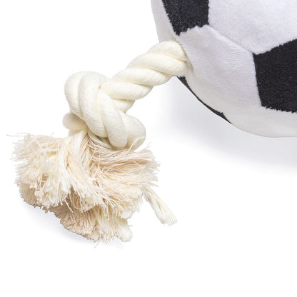 Beeztees Plüsch-Ball mit Seil - Apportieren Zerren Suchen - Apportierspielzeug