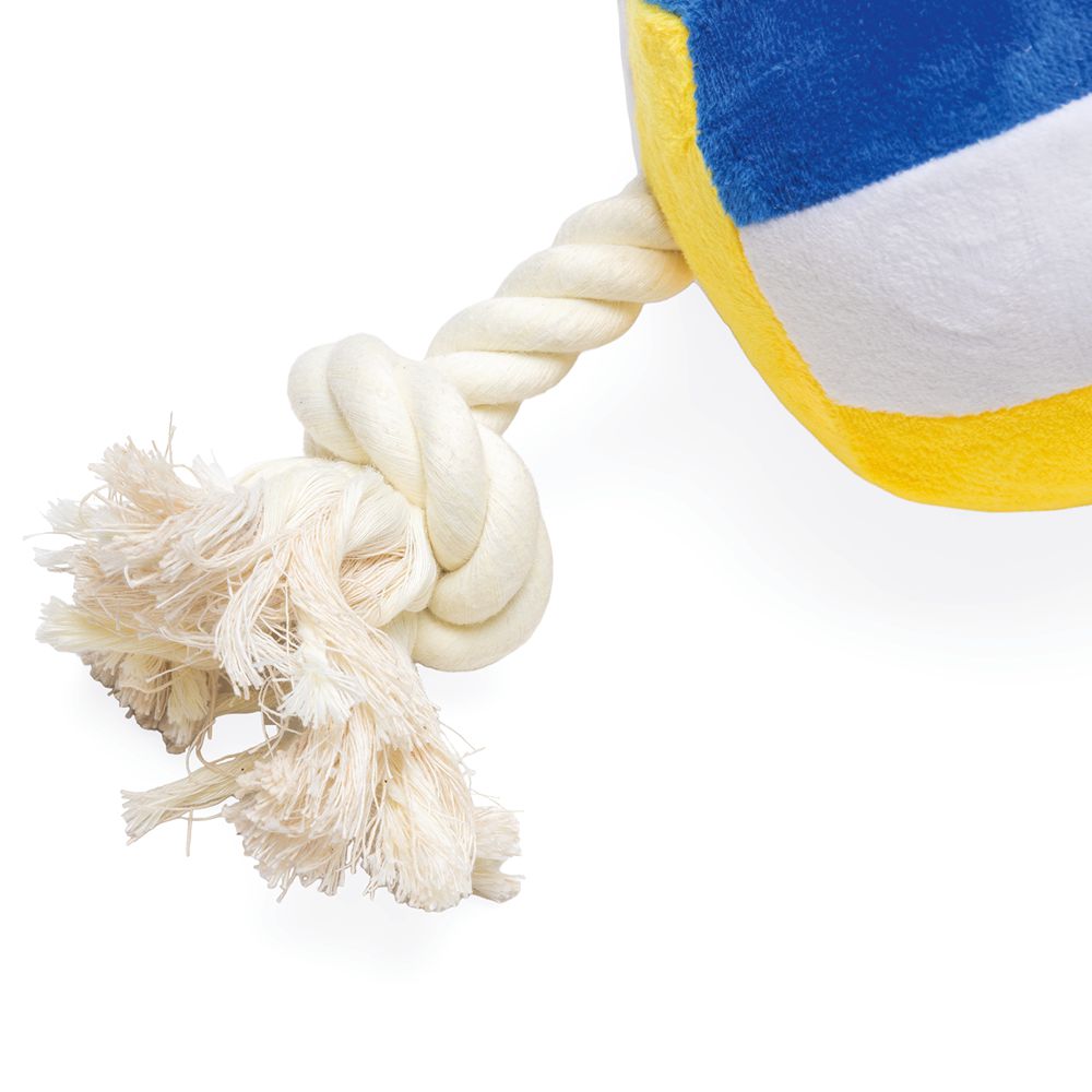 Beeztees Plüsch-Ball mit Seil - Apportieren Zerren Suchen - Apportierspielzeug