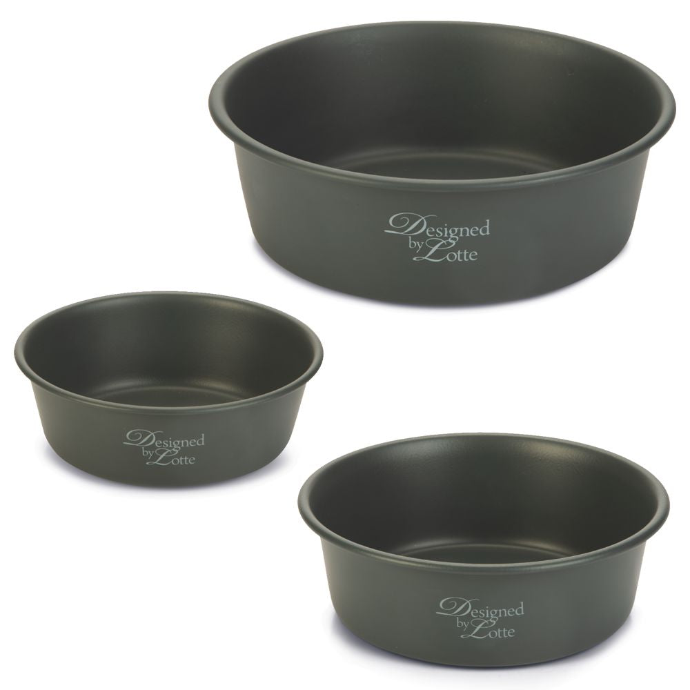 Designed by Lotte Hundenapf FERIBO - Edelstahl dunkelgrau Futternapf Wassernapf