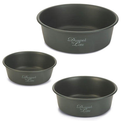 Designed by Lotte Hundenapf FERIBO - Edelstahl dunkelgrau Futternapf Wassernapf