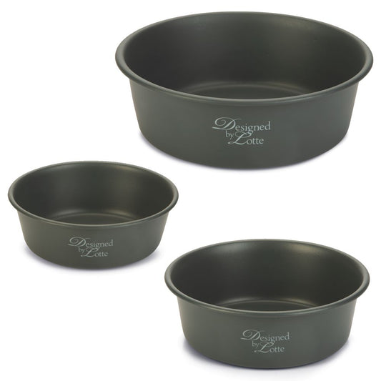 Designed by Lotte Hundenapf FERIBO - Edelstahl dunkelgrau Futternapf Wassernapf