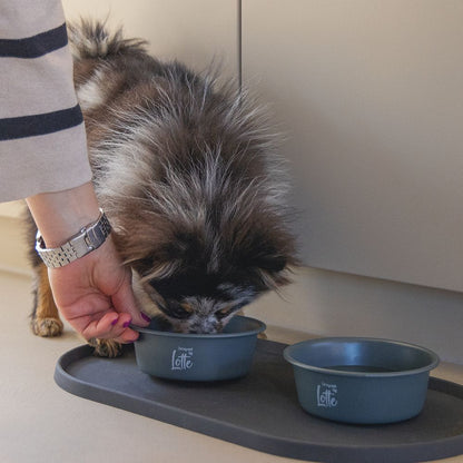 Designed by Lotte Hundenapf FERIBO - Edelstahl dunkelgrau Futternapf Wassernapf