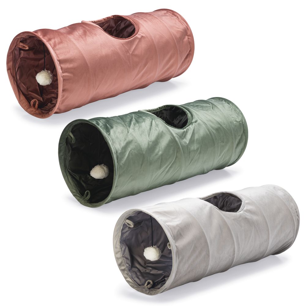 Designed by Lotte Katzentunnel CYLLA - 25 x 65 cm - Samt - Spielspaß für Katzen