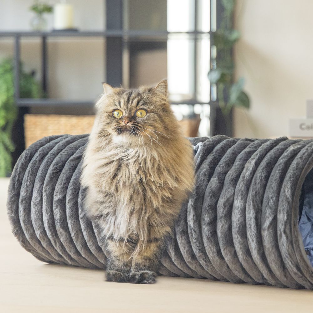Designed by Lotte Katzentunnel REZA - 25 x 70 cm - Plüsch - Spielspaß für Katzen