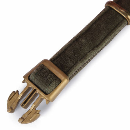 Designed by Lotte Halsband VELURA - XS/S/M/L - grau/grün/rosa - Hundehalsband