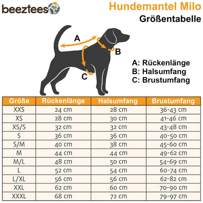 Beeztees Hundemantel MILO - grau - mit Geschirr - Hundejacke Regenmantel