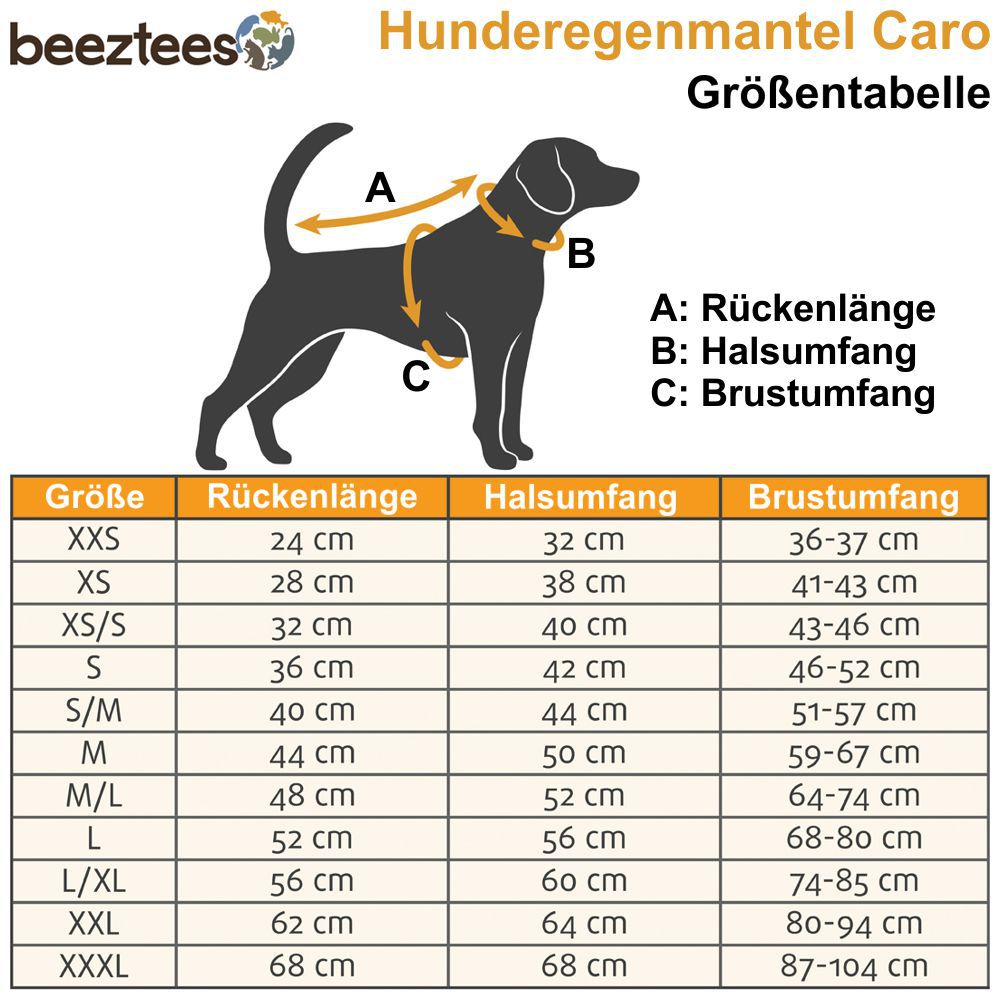 Beeztees Regenmantel CARO - reflektierend - Hundejacke Hundepullover Hundemantel