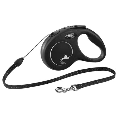 flexi CLASSIC - S - Seil-Leine - 5 Meter - schwarz