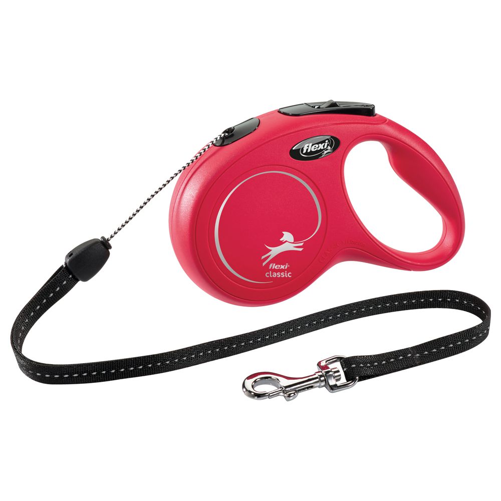 flexi CLASSIC - S - Seil-Leine - 8 Meter - rot