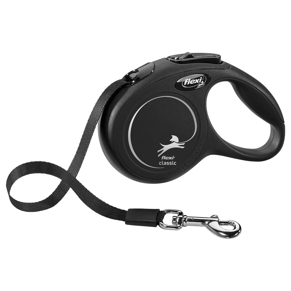 flexi CLASSIC - XS - Gurt-Leine - 3 Meter - schwarz