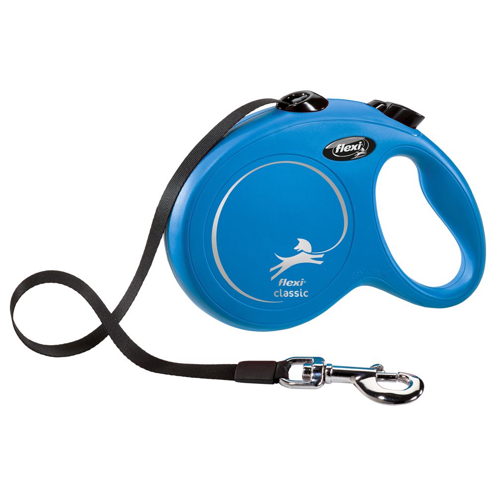flexi CLASSIC - L - Gurt-Leine - 5 Meter - blau