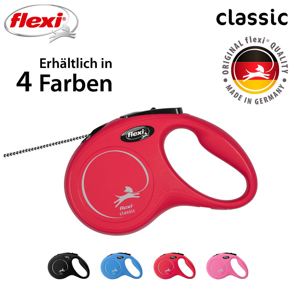 flexi CLASSIC - S - Seil-Leine - 5 Meter - Hundeleine Roll-Leine Flexileine