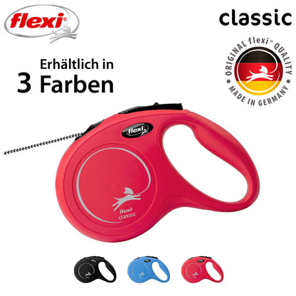 flexi CLASSIC - M - Seil-Leine - 8 Meter - Hundeleine Roll-Leine Flexileine