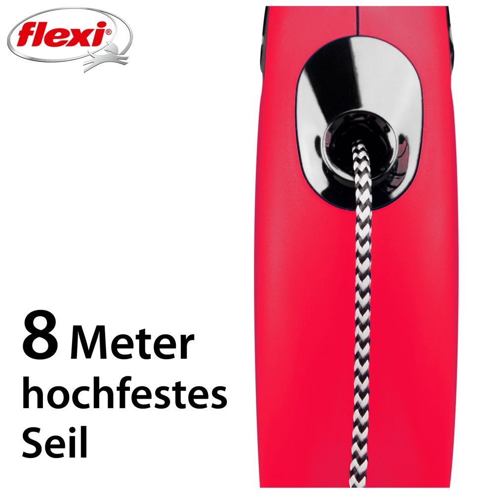 flexi CLASSIC - M - Seil-Leine - 8 Meter - Hundeleine Roll-Leine Flexileine