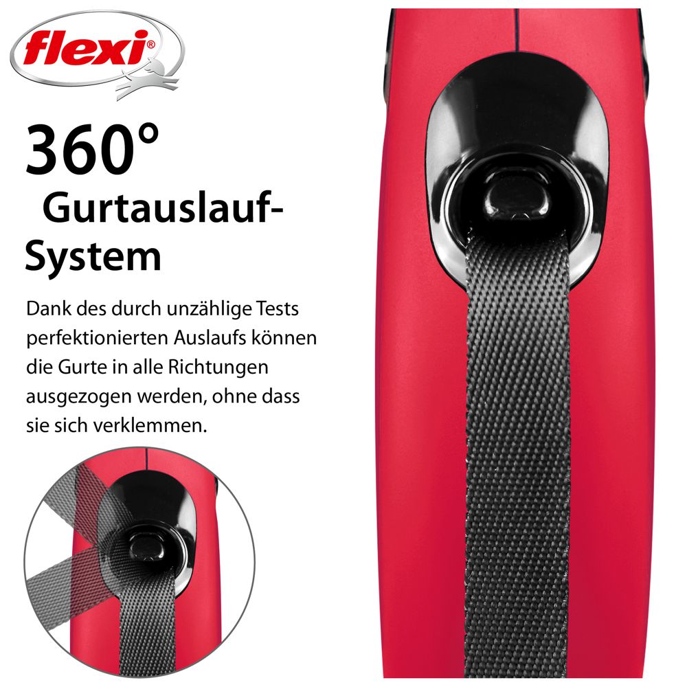 flexi CLASSIC - XS - Gurt-Leine - 3 Meter - Hundeleine Roll-Leine Flexileine