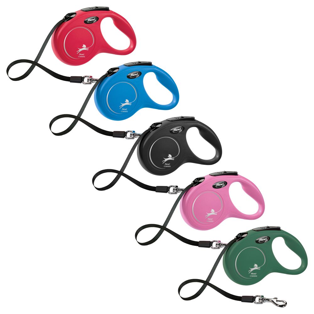 flexi CLASSIC - S - Gurt-Leine - 5 Meter - Hundeleine Roll-Leine Flexileine