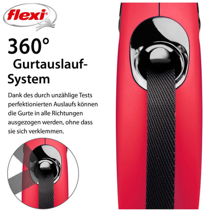 flexi CLASSIC - S - Gurt-Leine - 5 Meter - Hundeleine Roll-Leine Flexileine