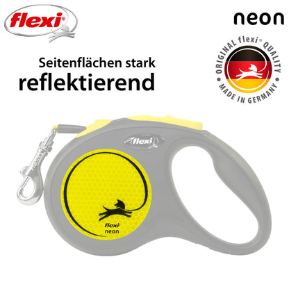 flexi NEON - S - Gurt-Leine - 5 Meter - Hundeleine Roll-Leine Flexileine