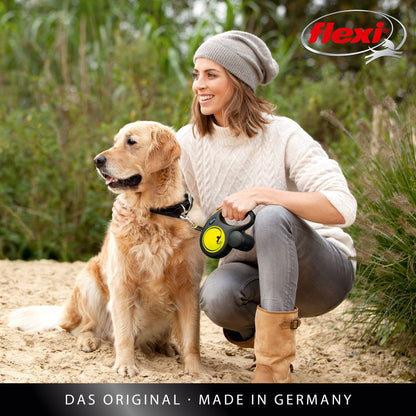 flexi NEON - M - Gurt-Leine - 5 Meter - Hundeleine Roll-Leine Flexileine