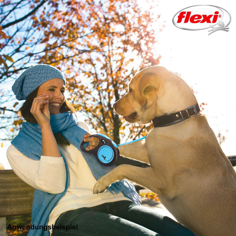 flexi NEON - M - Gurt-Leine - 5 Meter - Hundeleine Roll-Leine Flexileine