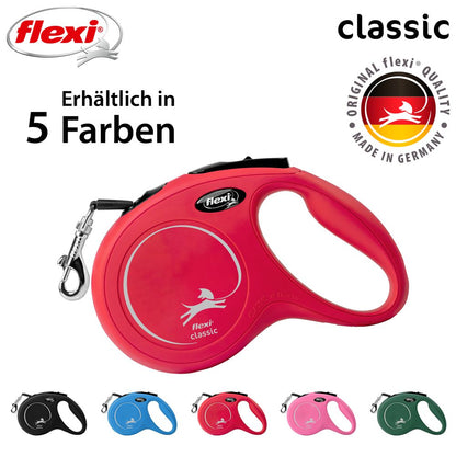flexi CLASSIC - M - Gurt-Leine - 5 Meter - Hundeleine Roll-Leine Flexileine