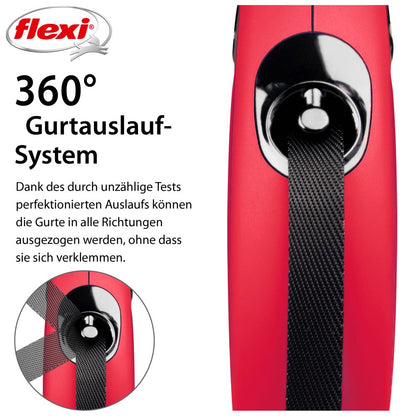 flexi CLASSIC - M - Gurt-Leine - 5 Meter - Hundeleine Roll-Leine Flexileine