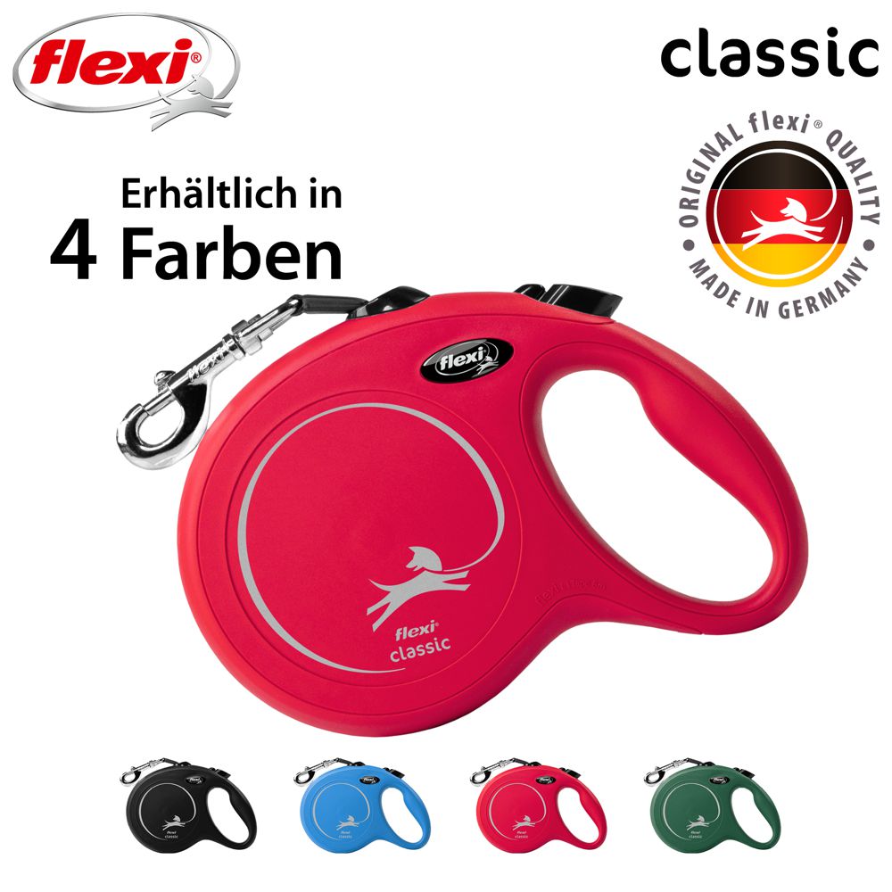 flexi CLASSIC - L - Gurt-Leine - 5 Meter - Hundeleine Roll-Leine Flexileine