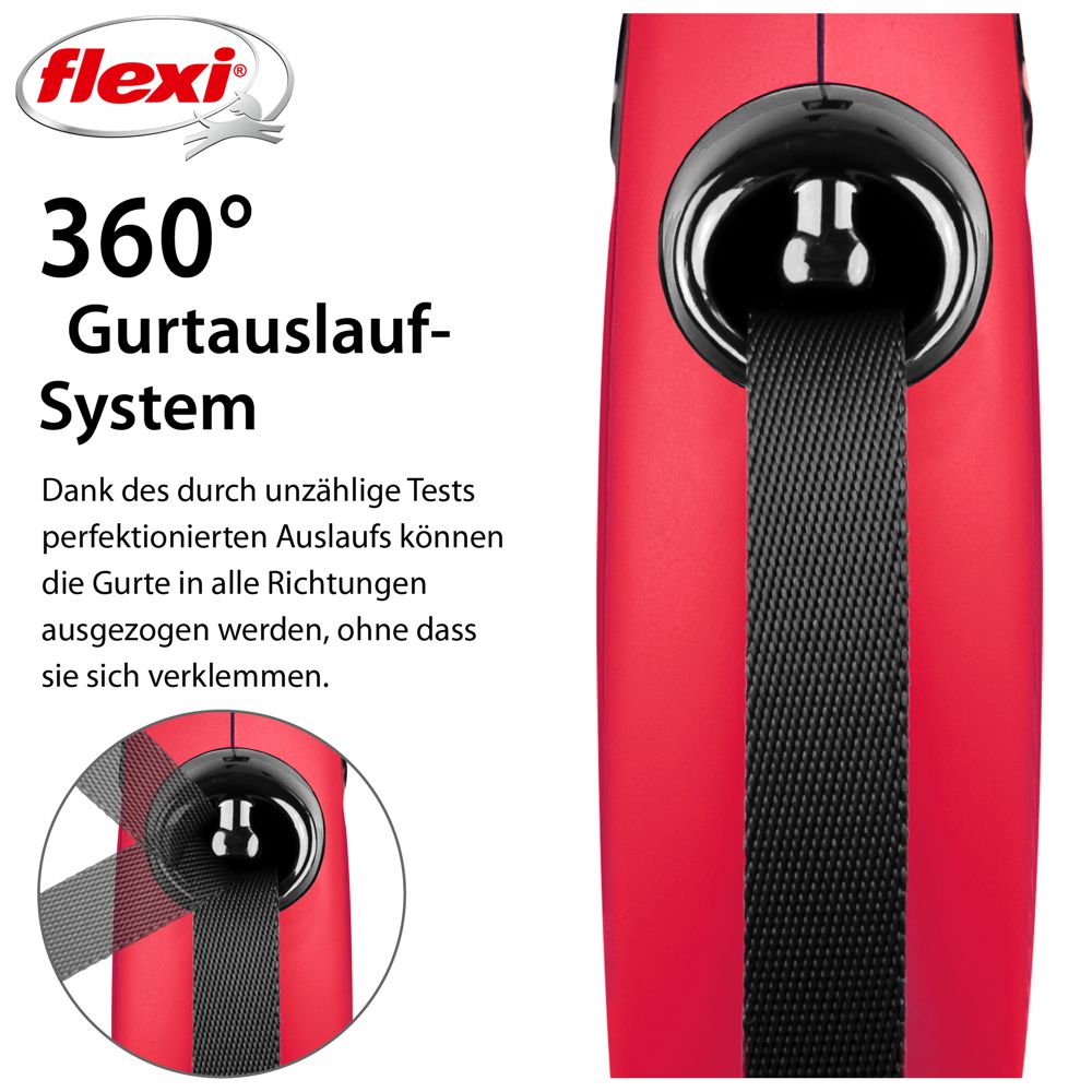 flexi CLASSIC - L - Gurt-Leine - 5 Meter - Hundeleine Roll-Leine Flexileine