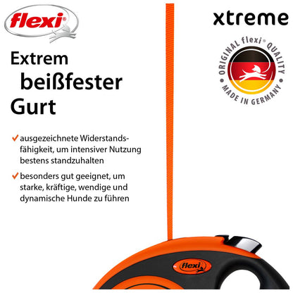 flexi XTREME XS/S/M/L - 3/5/8 m Gurt-Leine - Hundeleine Flexileine