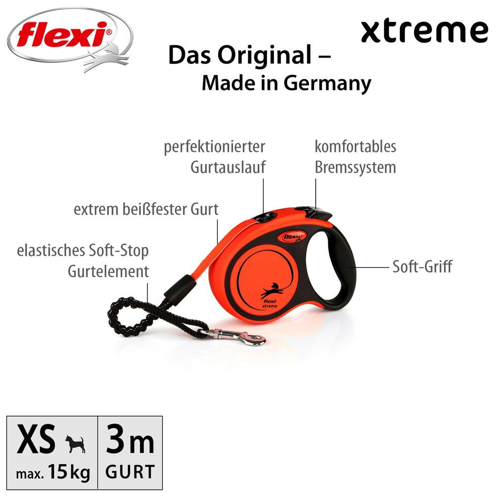 flexi XTREME XS/S/M/L - 3/5/8 m Gurt-Leine - Hundeleine Flexileine