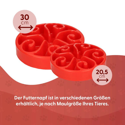 EAT SLOW Anti-Schling-Napf - rund - 2 Größen - Fressnapf Futternapf Hundenapf