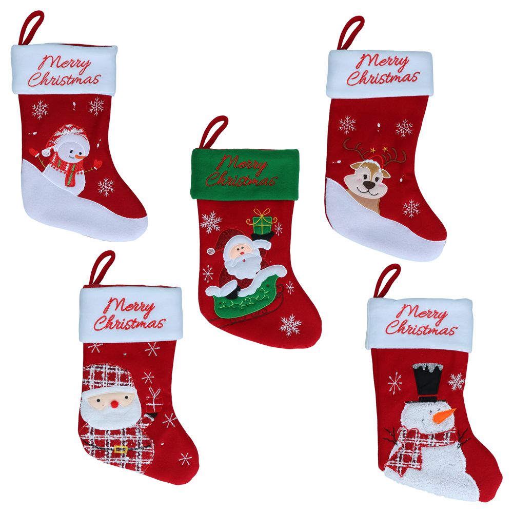 Weihnachtsstrumpf - Rentier Weihnachtsmann Schneemann - Weihnachtssocke Nikolaus