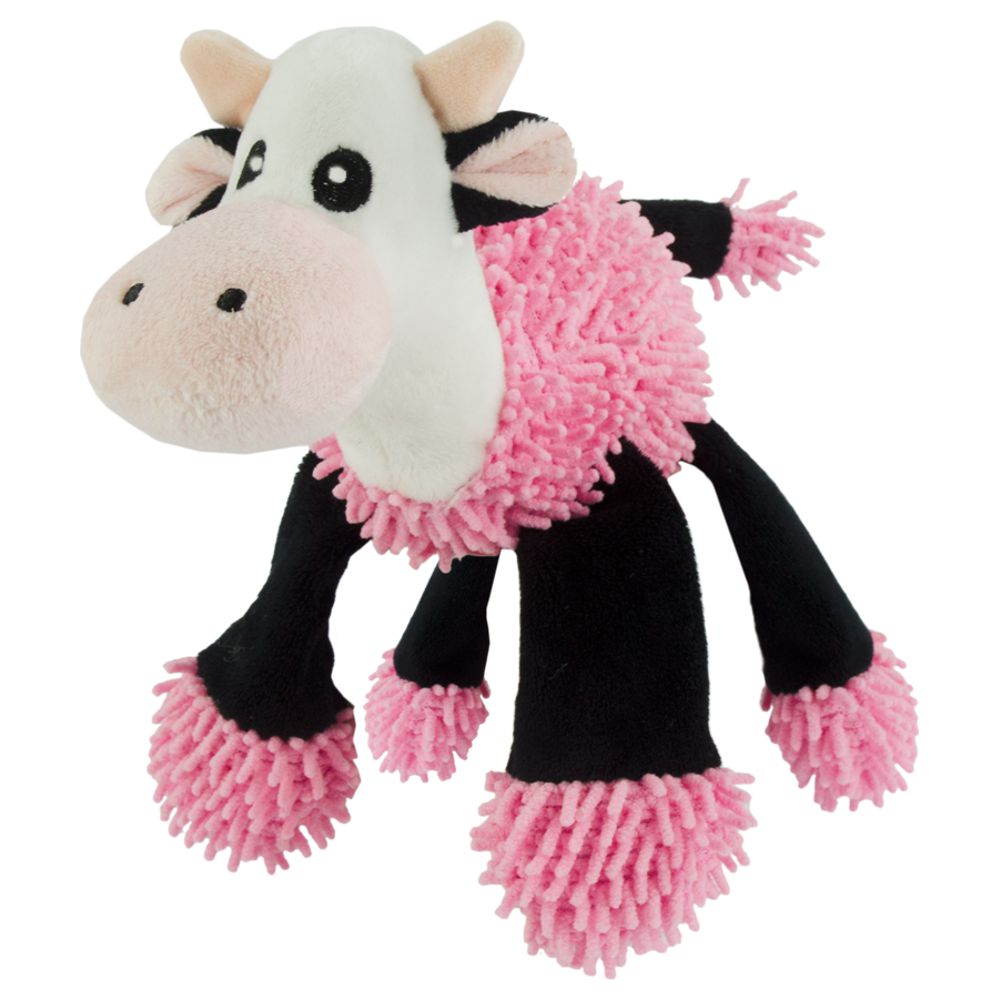 Fuzzle Hundespielzeug Giraffe/Kuh/Nilpferd - Kuscheltier Plüschtier - Quietscher