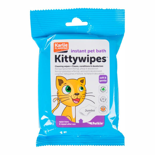 Karlie Petkin KITTYWIPES - Reinigungstücher für Katzen 15 Stk Pflegetücher Katze