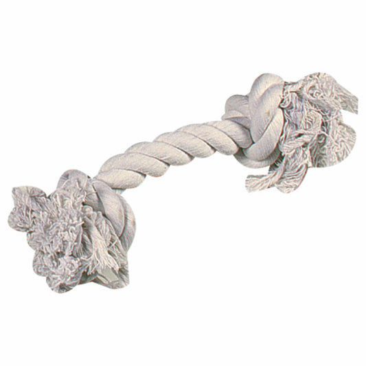 Karlie Knotenseil 30 cm lang - weiß - Baumwoll-Seil Zerrspiel Spielseil Kauseil