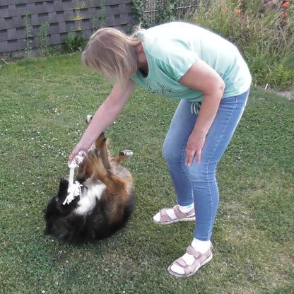 Karlie Knotenseil 30 cm lang - weiß - Baumwoll-Seil Zerrspiel Spielseil Kauseil