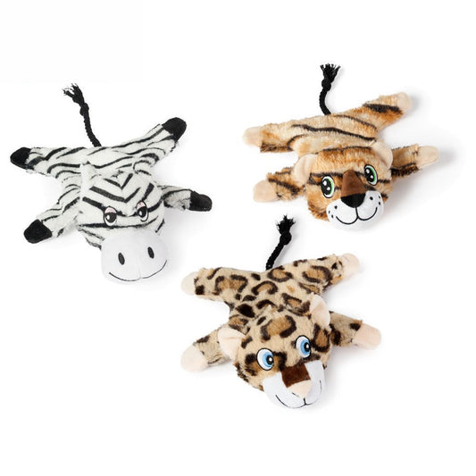 Karlie Plüsch-Hundespielzeug Leopard/Tiger/Zebra Spielzeug Kuscheltier Quitschie