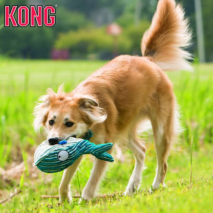 KONG Plüsch-Hundespielzeug CuteSeas - Spielzeug Kuscheltier knistert + quietscht