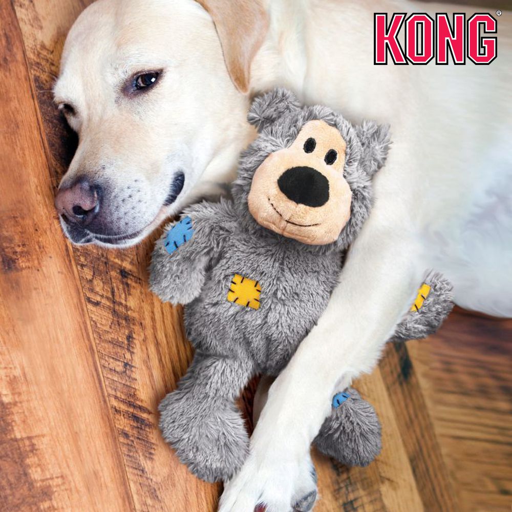 KONG Plüsch-Hundespielzeug Wild Knots Bärchen - Spielzeug Kuscheltier mit Seil